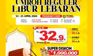 Umroh Reguler 9 Hari Libur Lebaran 13 April 2024 Free Thaif Free Kereta Cepat